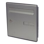 Faiade de boites aux lettres aluminium ton argent - porte cote rue