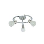 Abrila akunadecor plafonnier de salle de bain avec 3 spots articuls modle cholo chrome / nickel