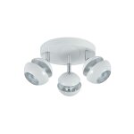 Akunadecor plafonnier beethoven de 3 spots pour salle de bain blanc / argent