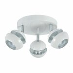Akunadecor plafonnier beethoven de 3 spots pour salle de bain blanc / argent�