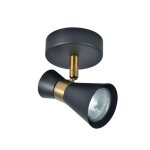 Fabrilamp - spot orientable maximo en cuir noir pour salles de bains