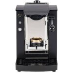 Faber slot inox - machine � caf� avec presse � dosettes en laiton - cadre en m�tal noir et fa�ade en ...
