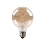 Fabrilamp filamen. braided globe bulb 13x9, 5d 4w 250lm e27 amber 2200k Fabrilamp filamen. braided globe bulb 13x9, 5d 4w 250lm e27 amber 2200k