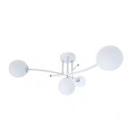 Fabrilamp - lustre havana 4 lumi�res blanc / chrome avec abat - jour sph�rique