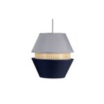 Pendentif 3 abat - jour trajano1xe27 bleu / gris regx35x35 cm