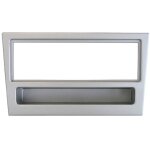 Facade autoradio 1din compatible avec opel ap00 renault trafic ap06 - argent - raf1902s - avec vide poche ...