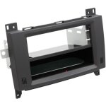 Facade autoradio 2din compatible avec mercedes viano vito 06 - 14 avec vide poche induction qi noir rubber ...