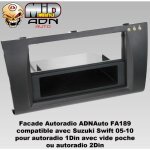 Facade autoradio fa189 compatible avec suzuki swift 05 - 10 - 1din avec vide poche Facade autoradio fa189 compatible avec suzuki swift 05 - 10 - 1din avec vide poche