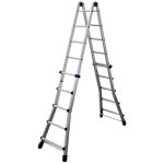 Facal - �chelle aluminium multipostions t�lescopique - hauteur d'acc�s d�pli�e 6, 05m