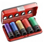 Facom ? coffret de douilles � chocs renforc�es 5 pi�ces ? hexagonal 1 / 2'' (12. 5 mm) ? dimensions 15 ...