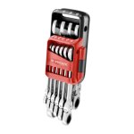 Jeu de 10 cls mixtes  cliquet articule 8 - 19 mm sur tui portatif - 467bf. jp10pb - facom