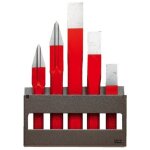 Facom - jeu de 5 burins et b�danes support m�tal 263. 265js5