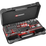 Facom ? jeu de douilles � cliquet 1 / 2' et 1 / 4' ? 60 pi�ces ? 6 pans ? pour travaux m�caniques ? coffret ...