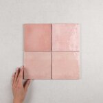 Equipe - faence effet zellige artisan 13, 2x13, 2 (1m2) rose mallow - les carreaux de jean
