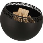 Fancy flames - brasero sphre design en mtal noir - ajour pois