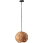 Faro barcelona - lampe suspension noir / rotin �300 haka 65134 - 74
