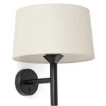 Faro barcelona - faro windsor applique avec abat - jour noir mat, lin, 1 ampoule e27
