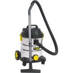 Aspirateur eaux & poussières 1400w cuve inox 25l avec prise asservie Aspirateur eaux & poussières 1400w cuve inox 25l avec prise asservie