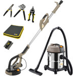 Fartools ? kit plaquiste ? ponceuse pl�tre t�lescopique 750w ? aspirateur 1000w 20l ? outils sp�cial ...