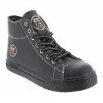 Fashion securite - chaussures de s�curit� hautes - cuir noir, semelles antid�rapantes noires - fashion ...
