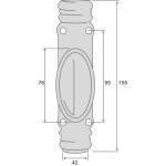 Fausse cr�mone fonte � bouton type crd 168 bt en 42 mm fintion vieux fer - rollinger