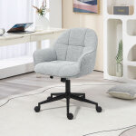 Fauteuil chaise de bureau dossier assise capitonn�e hauteur r�glable pivotant 360� pi�tement noir rev�tement ...