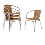 Fauteuil en rotin et aluminium empilable - lot de 4 - bolero