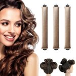 Fer a boucler 3 bigoudis flexibles sans chaleur pour la nuit - avec crochet, tous types de cheveux (3 ...