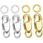 Fermoir mousqueton argent� avec boucle ferm�e, fermoir et boucle de collier en or 14 carats, 12 mm (0, ...