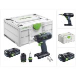 Festool t 18 + 3 basic perceuse - visseuse sans fil 18 v 50 nm brushless + 1x batterie 3, 0 ah + systainer ...