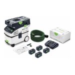 Festool - aspirateur sans fil 36v (2x18v) ctlc midi i - plus cleantec avec 4 batteries 18v 5. 0ah + accessoire ...