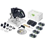 Festool symc 70 eb - basic symmetric scie � plinthes sans fil 36 v ( 2 x 18 v ) 216 mm + 4x batterie ...