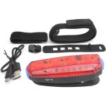 Feu arri�re v�lo led rechargeable usb, lampe de s�curit� pour casque et v�lo