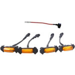 Feux de course de calandre led, 4 pi�ces de calandre de capot de pare - chocs avant avec fusible pour ...