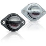 Feu de plaque d'immatriculation led rond 12v - 24v ip65, bo�tier noir et argent, �clairage lat�ral pour ...