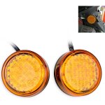 Feux de position ronds tanches ambre 24 led pour camion, remorque, camping - car, moto