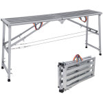 Fianao - plateforme de travail - r�glage en hauteur sur quatre niveaux - �chelle pliable en acier alli� ...