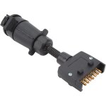 Fiche adaptateur de remorque, prise de c�blage de remorque ronde femelle � m�le plat � 7 broches, connecteur ...