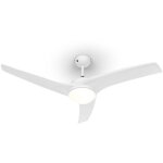 Klarstein - figo ventilateur de plafond 52' 55 w plafonnier 2x42 w tlcommande blanc