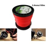 Fil de d�broussailleuse rond 2, 4 mm bobine de 100 mt c�ble de tondeuse � gazon �cheveau rouge