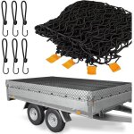 Filet de protection pour remorque 1, 5x2, 2m avec corde et clips - noir