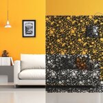 Film adh�sif d�coratif � fleurs noires - 152 cm x 0. 5 m - en rouleau - dimexact