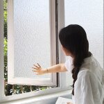 Film fen�tre anti regard autocollant 50 cm x 2 m - givr� adh�sif et d�coratif brise - vue cache occultant ...