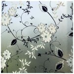 Film fenetre anti regard occultant, fleur film electrostatique vitre, 44. 5x200cm