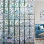 Film pour vitre - film fenetre anti regard electrostatique non adhesif translucide, decoratif pour bureau, ...