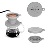 Filtre caf� pliable, porte filtre � caf� en silicone, supports de filtre a cafe r�utilisables pour la ...