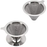 Filtre � caf�, porte - filtre � caf�, entonnoir, filtre double couche en acier inoxydable 304, filtre ...