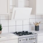 Fimei hotte murale 60 cm acier inoxydable et verre tremp� blanc