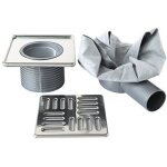 First plast chppt15in - y d'�gout en polypropyl�ne avec grille inox complet de gaine, acier, 150 x 150 ...