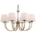 Firstlight products - firstlight langham - lustre � 8 bras multiples en laiton antique, abat - jour pliss� ...